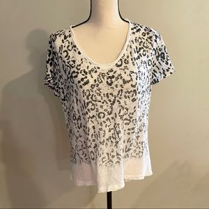 Soft Surroundings Leopard Print Linen Top | Size Small